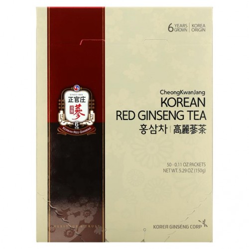 Cheong Kwan Jang, 한국 홍삼차, 50팩, 각 3g(0.11oz)