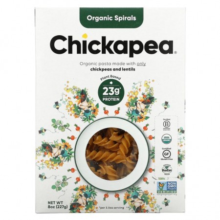 Chickapea, 유기농 스파이럴, 227g(8oz)