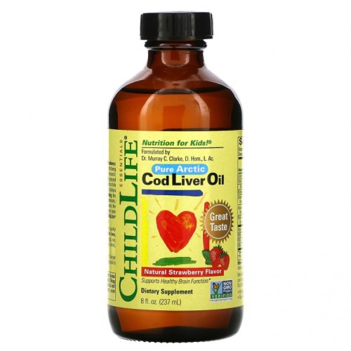 ChildLife, 순수 북극 대구 간유, 천연 딸기향, 237ml(8fl oz)