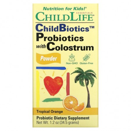 ChildLife, 초유 분말 함유 프로바이오틱, 트로피컬 오렌지, 34.5g(1.2oz)
