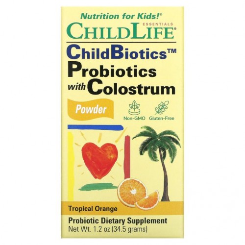 ChildLife, 초유 분말 함유 프로바이오틱, 트로피컬 오렌지, 34.5g(1.2oz)