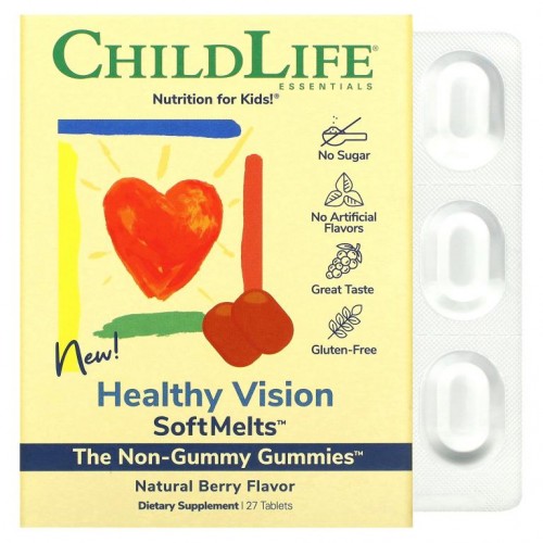 ChildLife, Healthy Vision SoftMelts, 천연 베리 향, 27정
