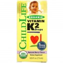 ChildLife, 유기농 비타민K2 드롭스, 천연베리맛, 5mcg, 7.5ml(0.25fl oz)