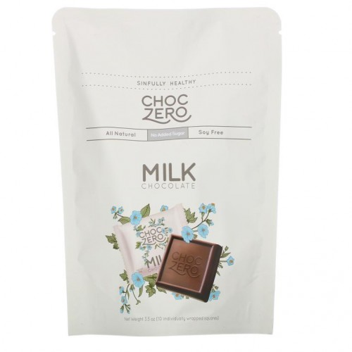 ChocZero, 밀크 초콜릿 스퀘어, 설탕 무함유, 10개, 3.5oz