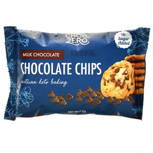 ChocZero, 초콜릿 칩, 밀크 초콜릿, 7oz