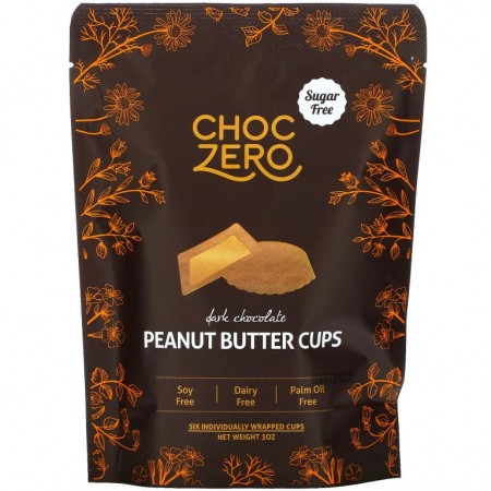 ChocZero, 다크초콜릿 피넛버터컵, 3oz