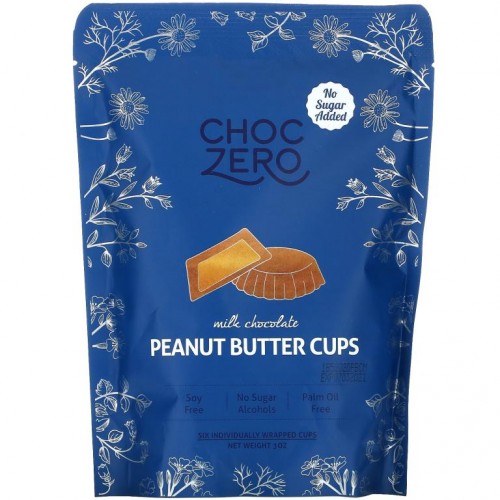 ChocZero, Milk Chocolate Peanut Butter Cups, 3 oz