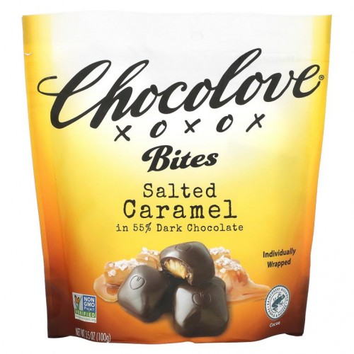 Chocolove, 바이트, 솔티드 카라멜, 3.5oz(100g)