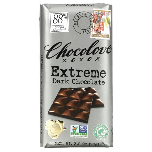 Chocolove, 익스트림 다크 초콜릿, 코코아 함량 88%, 90g(3.2oz)