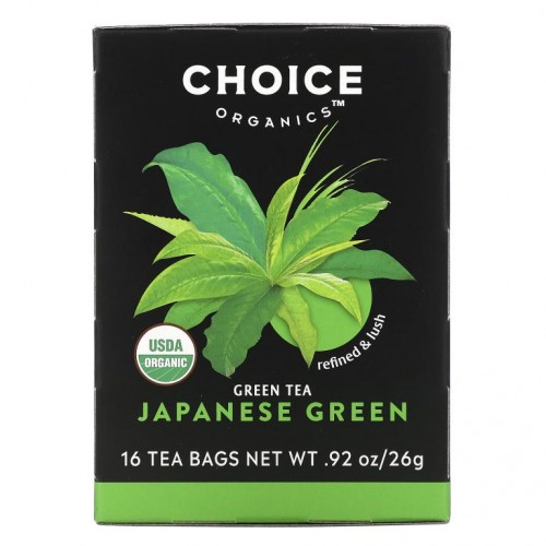 Choice Organic Teas, 녹차, 재패니스 그린 티, 티백 16개입, 26g(0.92oz)