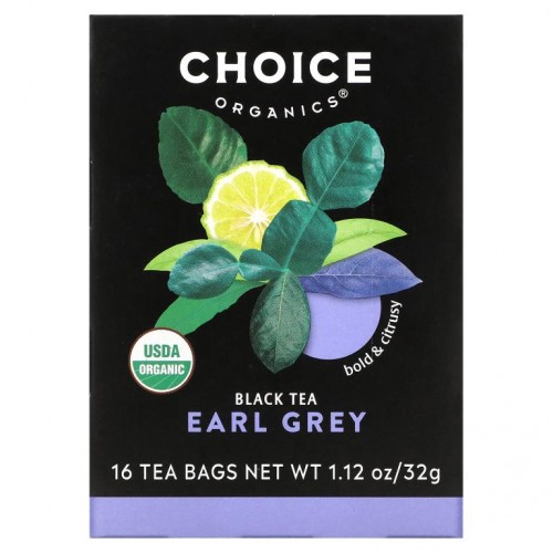 Choice Organic Teas, 홍차, 얼그레이, 티백 16개입, 32g(1.12oz)