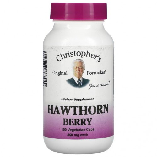 Christopher's Original Formulas, 산사나무 베리, 450mg, 베지 캡슐 100정