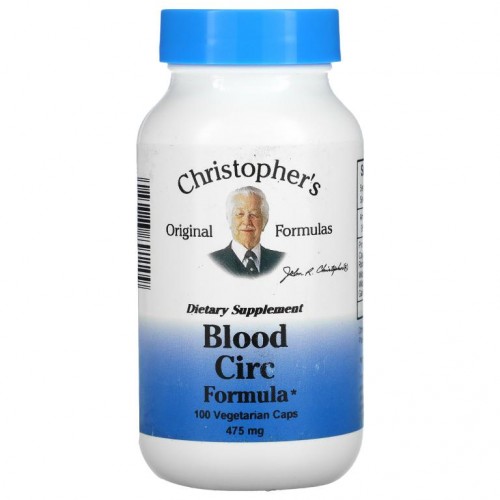 Christopher's Original Formulas, 혈액 순환 포뮬라, 475mg, 베지 캡슐 100정