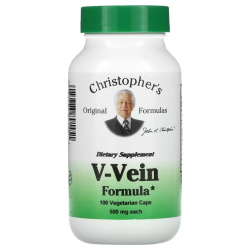Christopher's Original Formulas, V-Vein 포뮬라, 500mg, 베지 캡슐 100정