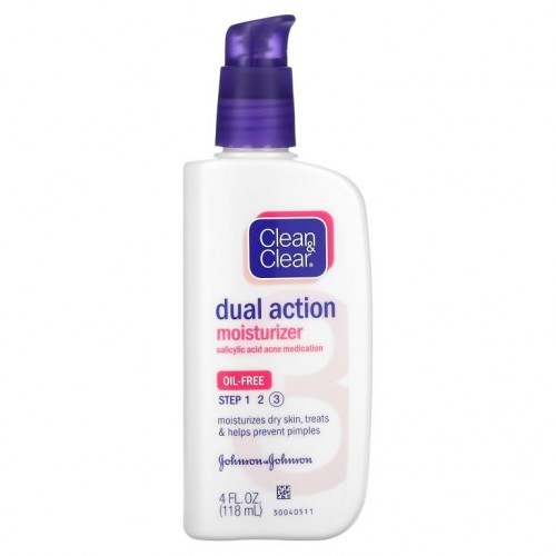 Clean & Clear, 듀얼 액션 모이스쳐라이저, 살리실산 여드럼 치료, 4 fl oz (118 ml)