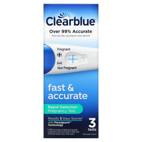 Clearblue, 빠르고 정확한 효과, 빠른 임신 테스트, 테스트지 3개