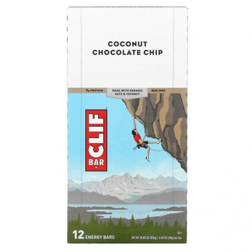 Clif Bar, 에너지바, 코코넛 초콜릿 칩, 바 12개, 각 68g(2.40oz)