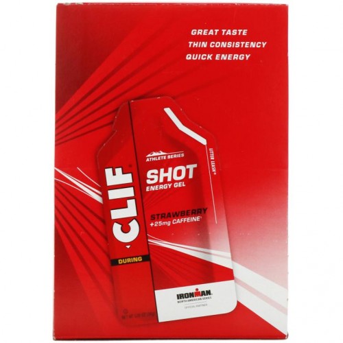 Clif Bar, 샷 에너지 젤, 딸기 + 25 mg 카페인, 24 패킷, 각 1.2 oz (34 g)