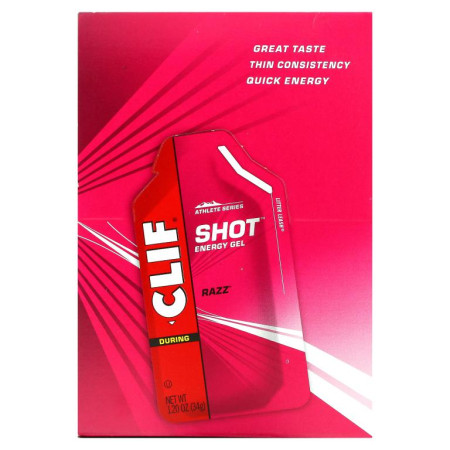Clif Bar, 샷 에너지 젤, Razz, 24 봉, 1.20 오스(34g)씩