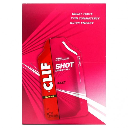Clif Bar, 샷 에너지 젤, Razz, 24 봉, 1.20 오스(34g)씩