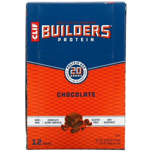 Clif Bar, Builder's 프로틴바, 초콜릿, 바 12개입, 각 68g(2.40oz)