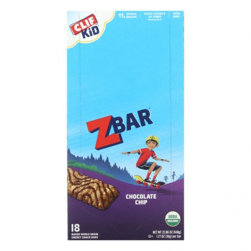 Clif Bar, Clif Kid, 유기농 Z Bar, 초콜릿 칩, 바 18개, 각 36g(1.27oz)