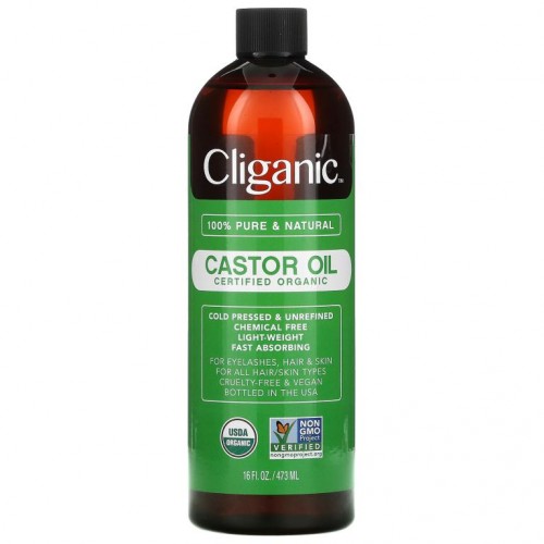 Cliganic, 유기농 캐스터오일, 473ml(16fl oz)
