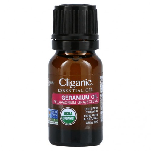 Cliganic, 100% 퓨어 에센셜 오일, 제라늄, 10ml(0.33fl oz)