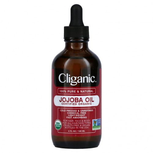Cliganic, 100% 순수 & 천연 제품, 호호바오일, 120ml(4fl oz)