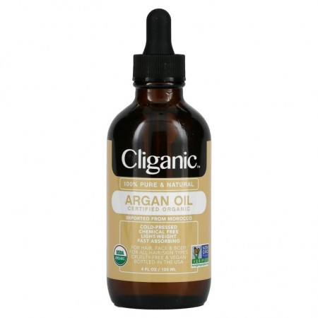 Cliganic, 100% 퓨어 & 내추럴 아르간오일, 120ml(4fl oz)