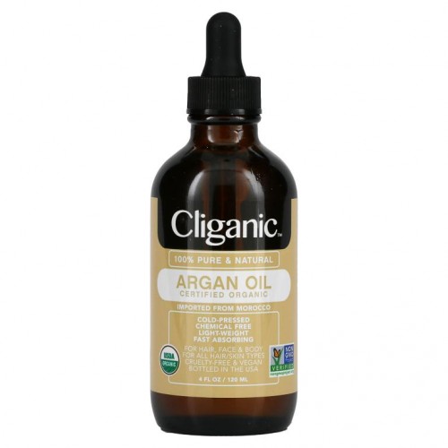Cliganic, 100% 퓨어 & 내추럴 아르간오일, 120ml(4fl oz)