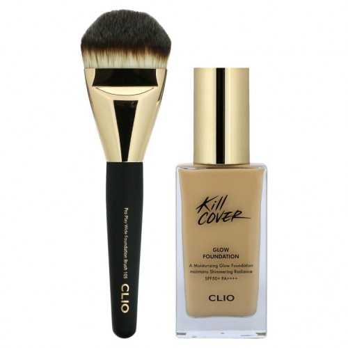Clio, Kill Cover, Glow Foundation Set, SPF 50+, PA++++, 2.5-BY Ivory, 1.34 oz (38 g)
