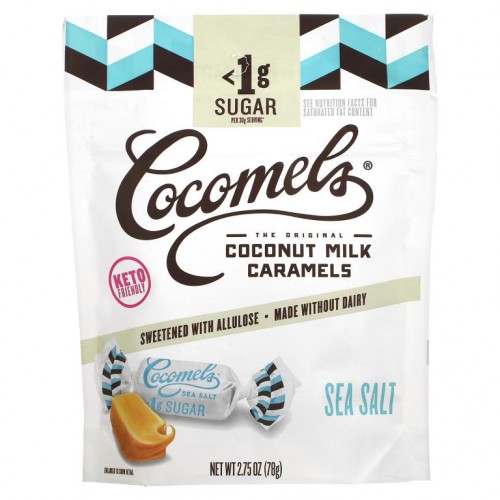 Cocomels, 코코넛밀크 캐러멜, 무설탕, 바다 소금, 78g(2.75oz)