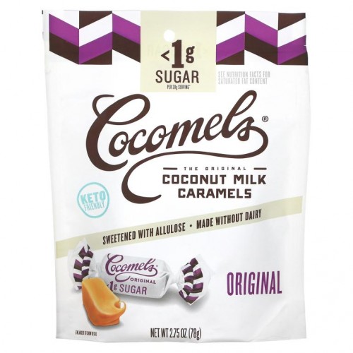 Cocomels, 코코넛 밀크 캐러멜, 무설탕, 오리지널, 78g(2.75oz)