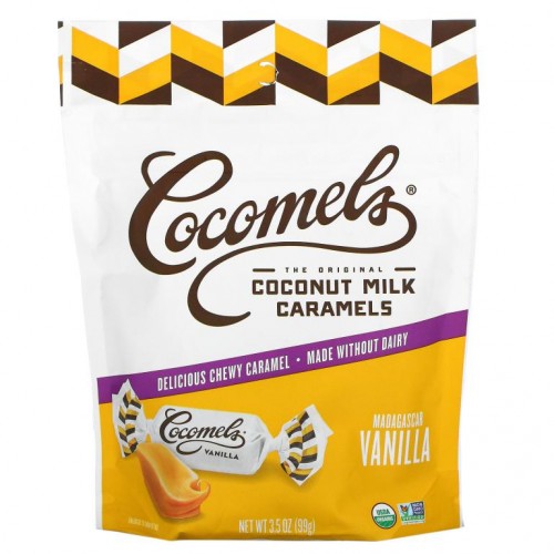Cocomels, 코코넛 밀크 캐러멜, 마다가스카르 바닐라, 100g(3.5oz)