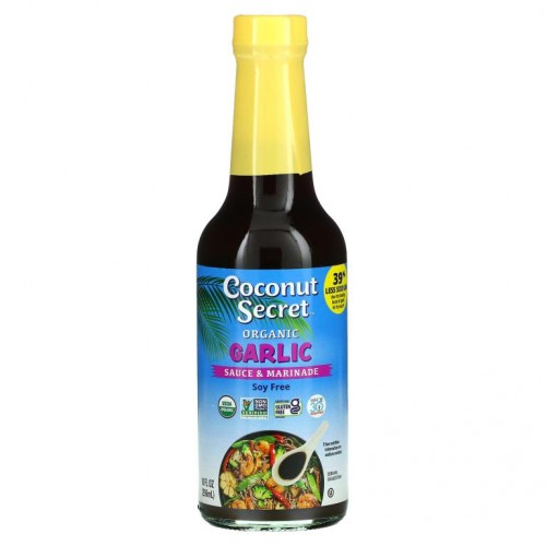 Coconut Secret, 유기농 마늘, 소스 및 마리네이드, 296ml(10fl oz)