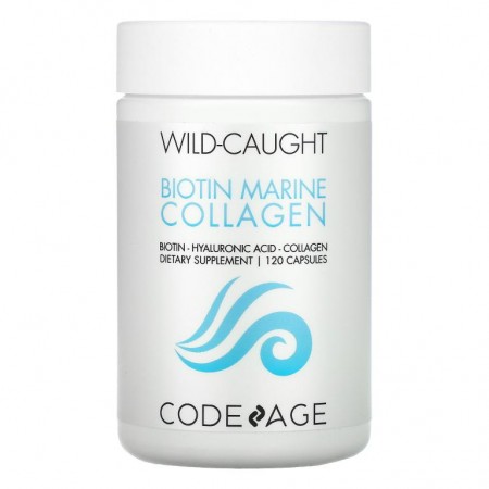 Codeage, 자연산, 비오틴 해양 콜라겐, 캡슐 120정