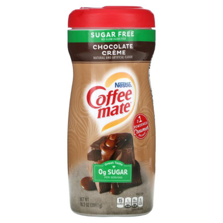 Coffee Mate, 파우더 커피 크리머, 설탕 무함유, 초콜릿 크림, 289.1g(10.2oz)