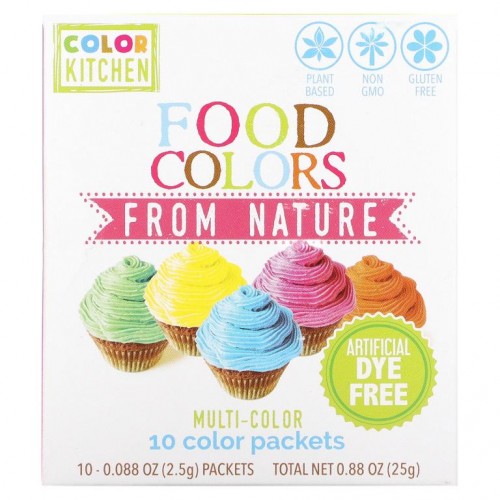 ColorKitchen, 천연 식용 색소, 멀티 컬러, 10팩, 개당 2.5g(0.088oz)