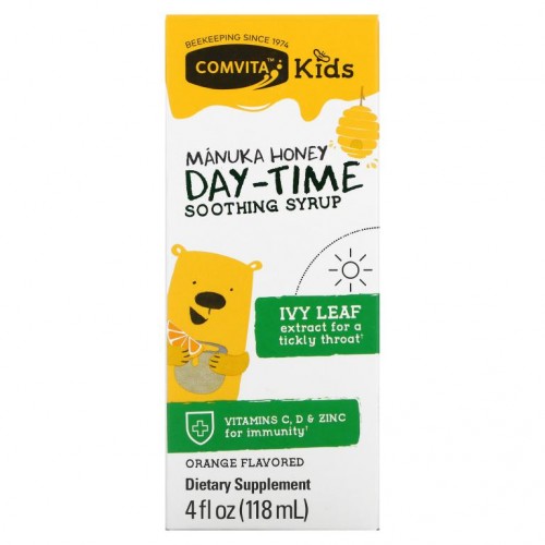 Comvita, 어린이용, 마누카 꿀 데이타임 수딩 시럽, 오렌지 맛, 118g(4fl oz)
