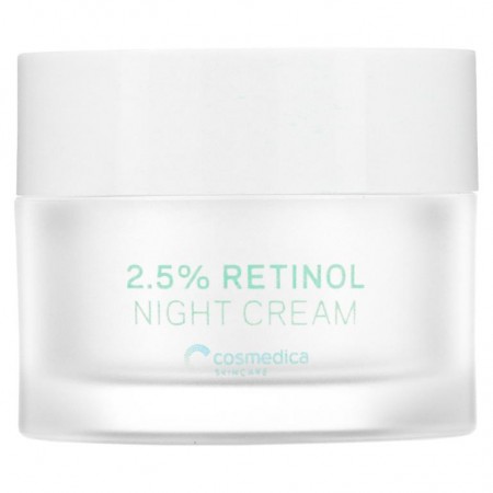 Cosmedica Skincare, 레티놀 2.5% 나이트 크림, 오버나이트 리서피싱 트리트먼트, 50 g(1.76oz)
