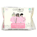Cottons, 100% 천연 면 커버시트, 울트라-씬 패드 날개형, 슈퍼, 패드 12개
