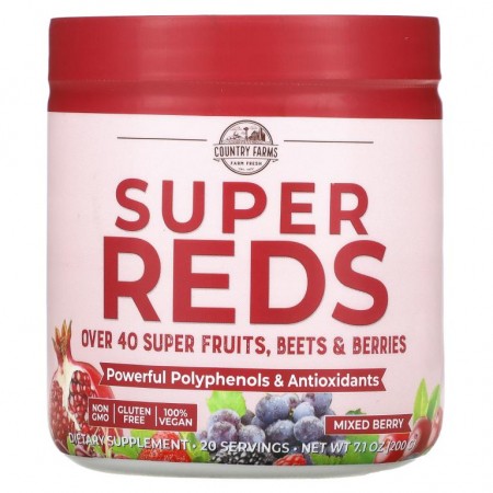 Country Farms, Super Reds, 믹스 베리, 200g(7.1oz)