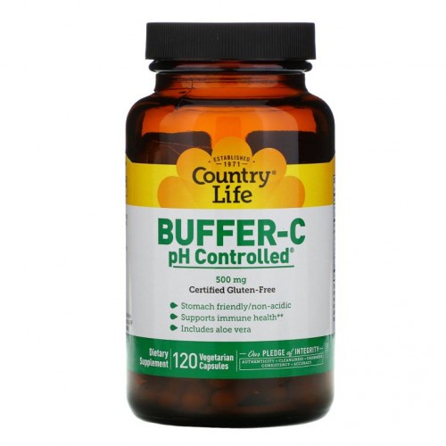 Country Life, 버퍼-C, 산도 조절됨, 500mg, 베지 캡슐 120정