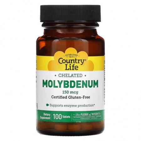 Country Life, 몰리브덴, 150 mcg, 100 타블렛
