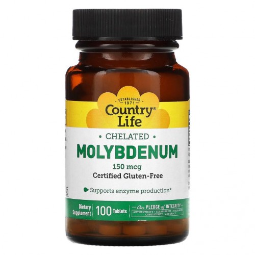 Country Life, 몰리브덴, 150 mcg, 100 타블렛