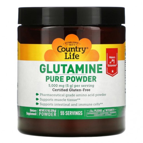 Country Life, 글루타민 퓨어 파우더, 5,000mg, 275g(9.7oz)