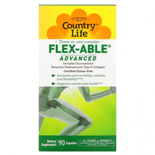 Country Life, 3-in-1 복합체, Flex-Able 고급, 캡슐 90정
