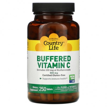 Country Life, 완충형 비타민C, 500mg, 250정