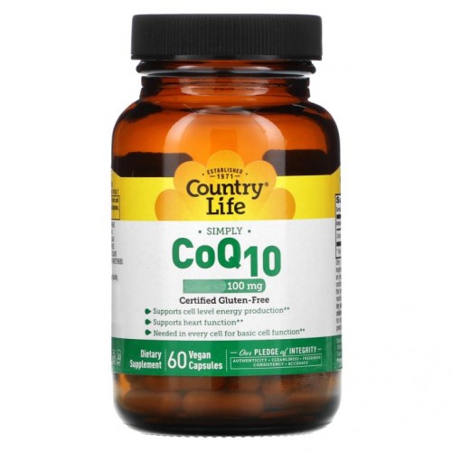 Country Life, CoQ10, 100 mg, 60 비건 캡슐